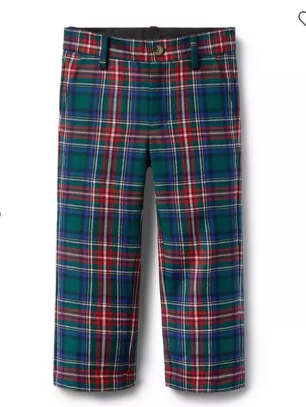 Janie and Jack The Tartan Pant Green & Red Plaid 6-12m